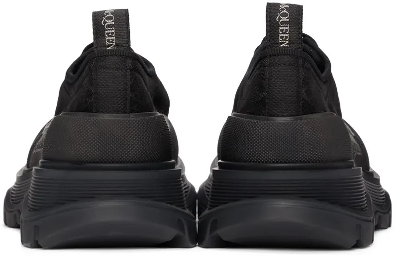 Alexander McQueen Black Floral Tread Slick Low Sneakers (662677W4Q32)