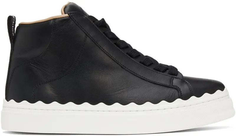 Chloé Black Lauren High-Top Sneakers (CHC21S41342)