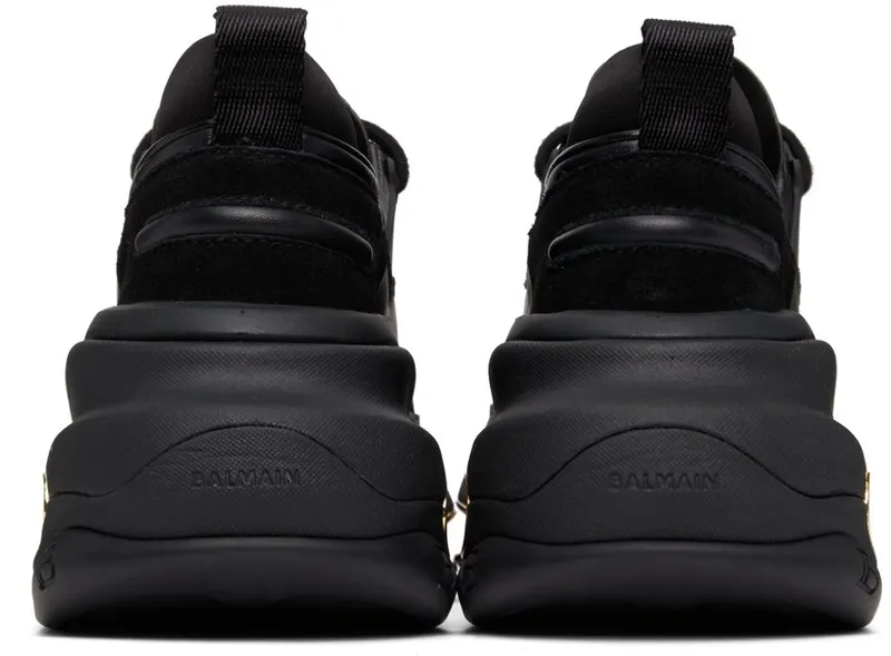 Balmain Black Leather B-Bold Sneakers (WN1VI541LSLD)