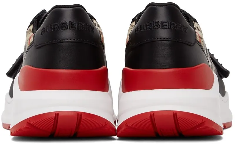 Burberry Black Leather Vintage Check Sneakers (8038184)