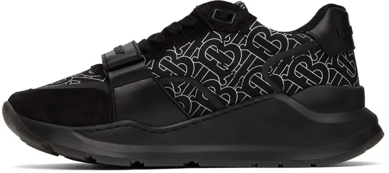Burberry Black Monogram Print Ramsey Sneakers (8049883)