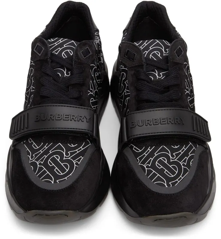 Burberry Black Monogram Print Ramsey Sneakers (8049883)