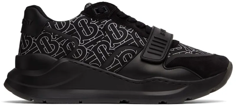 Burberry Black Monogram Print Ramsey Sneakers (8049883)