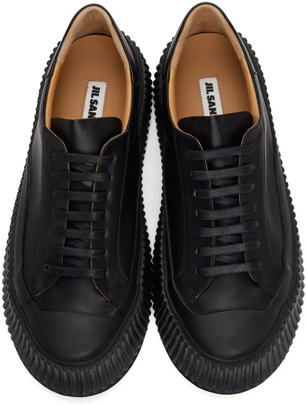 Jil Sander Black Platform Sneakers (JI32535A_14020)