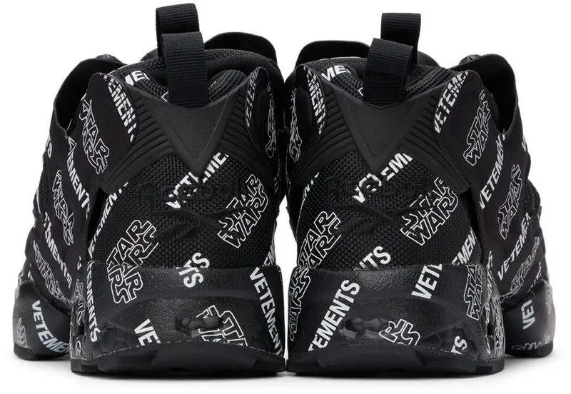 VETEMENTS Black Reebok Edition STAR WARS Instapump Fury Sneakers (UE52SN100B)