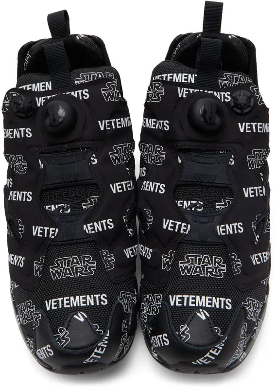 VETEMENTS Black Reebok Edition STAR WARS Instapump Fury Sneakers (UE52SN100B)