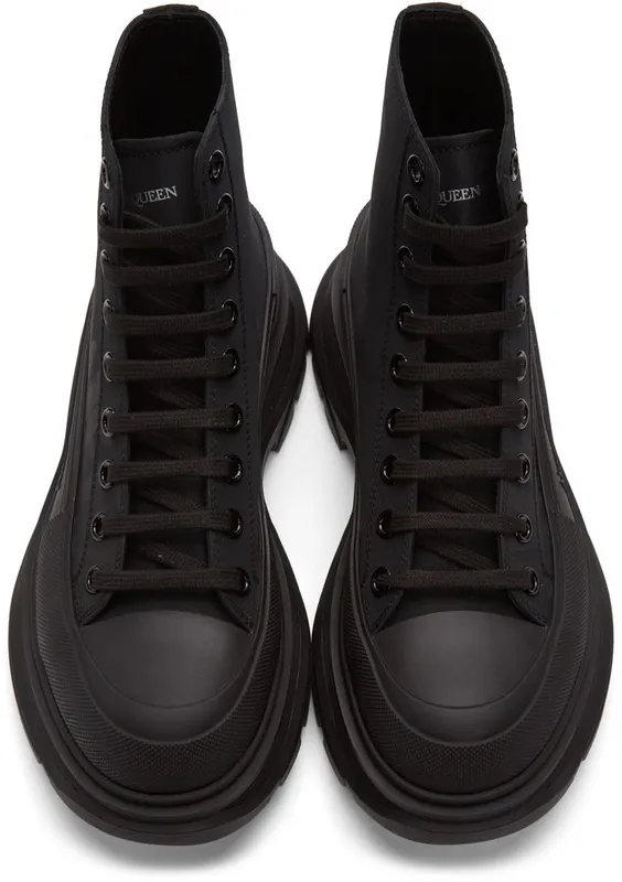 Alexander McQueen Black Tread Slick High Sneakers (682420W4RQ2)