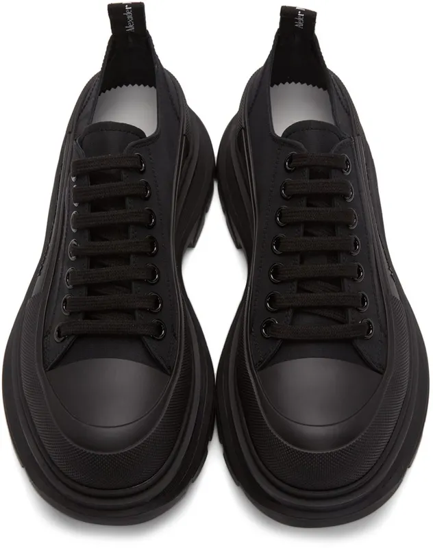 Alexander McQueen White & Black Tread Slick Graffiti Sneakers (682421W4RQ2)