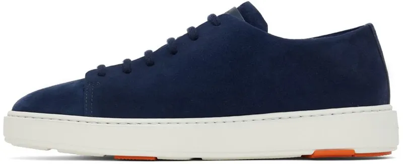 Santoni Blue Suede Sneakers (MBCD21640BARTVSFU57)
