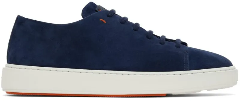 Santoni Blue Suede Sneakers (MBCD21640BARTVSFU57)