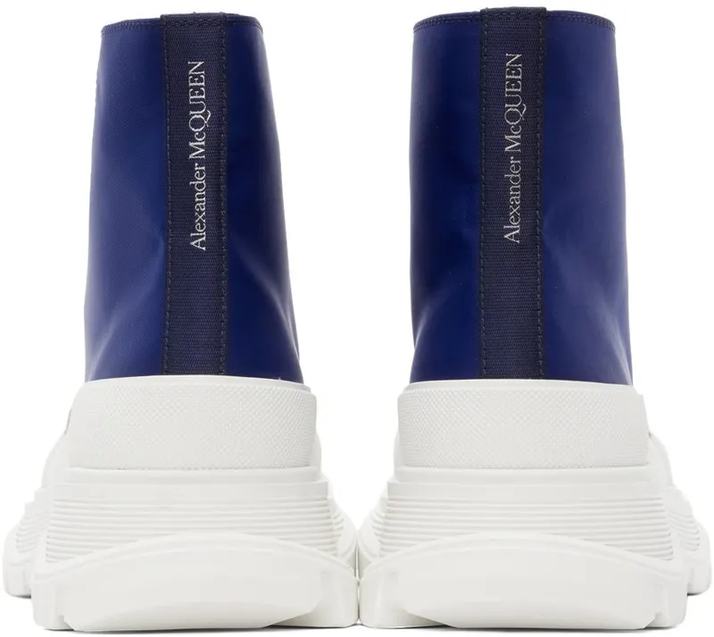 Alexander McQueen Blue Tread Slick High Sneakers (604254W4IF1)