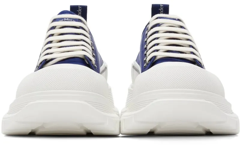 Alexander McQueen Blue Tread Slick Low Sneakers (604257W4IF1)