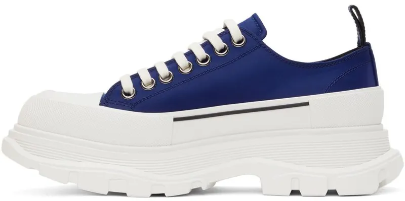 Alexander McQueen Blue Tread Slick Low Sneakers (604257W4IF1)