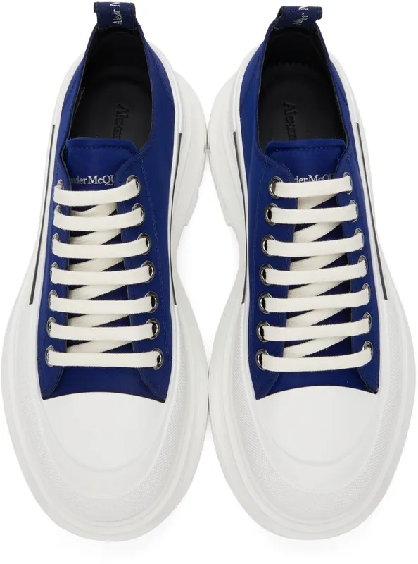 Alexander McQueen Blue Tread Slick Low Sneakers (604257W4IF1)