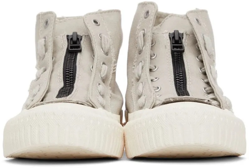 Regulation Yohji Yamamoto Grey Canvas Front Zip Sneakers (FM-E58-060)