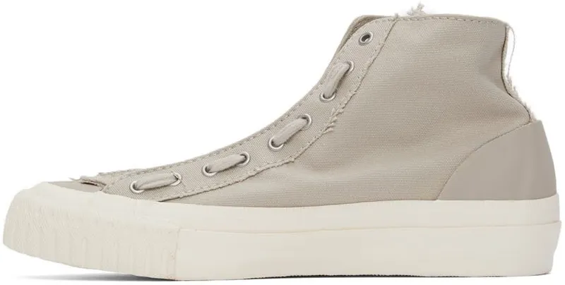 Regulation Yohji Yamamoto Grey Canvas Front Zip Sneakers (FM-E58-060)