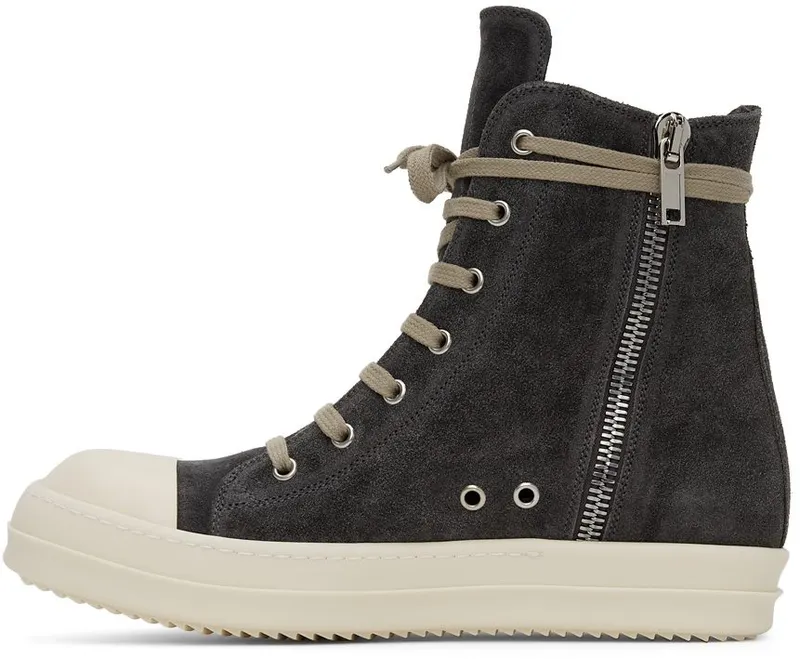 Rick Owens Grey Suede Sneakers (RU02A5890 LVS)