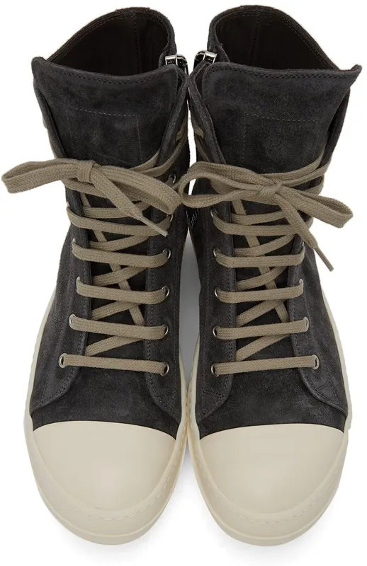 Rick Owens Grey Suede Sneakers (RU02A5890 LVS)