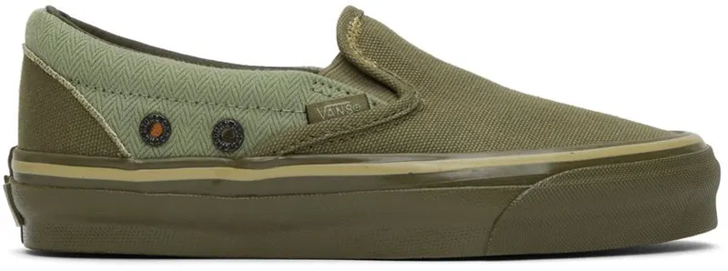 Vans Khaki Nigel Cabourn Edition OG Classic Slip-On LX Sneakers (VN0A45JK9TA)
