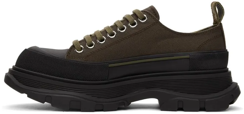 Alexander McQueen Khaki Tread Slick Low Sneaker (604257W4L51)