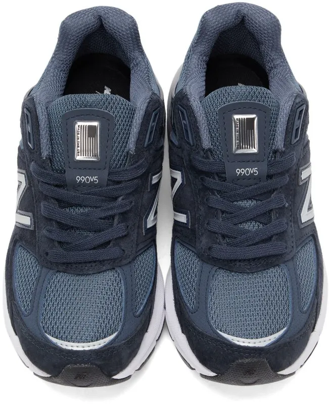New Balance Navy Made In US 990v5 Sneakers (W990NV5)