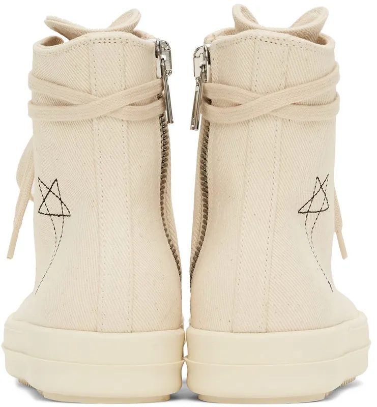Rick Owens Drkshdw Off-White Denim High Sneakers (DS01B7800 DMNET1)