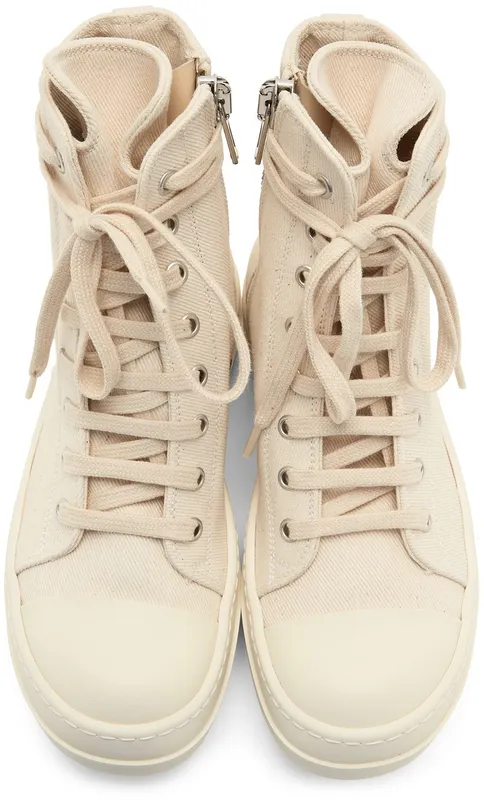 Rick Owens Drkshdw Off-White Denim High Sneakers (DS01B7800 DMNET1)