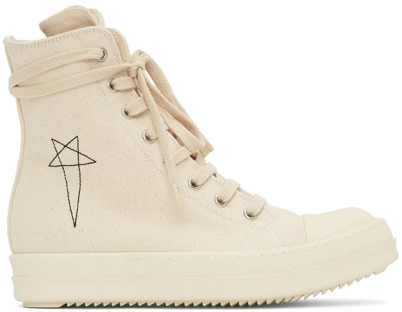 Rick Owens Drkshdw Off-White Denim High Sneakers (DS01B7800 DMNET1)