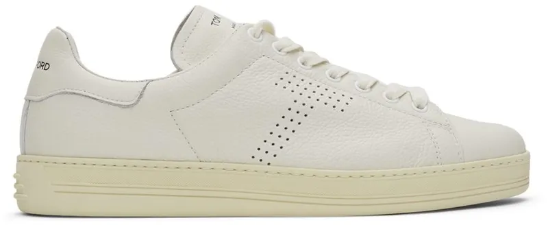 TOM FORD Off-White Grained Leather Warwick Sneakers (J1045T-DAP)