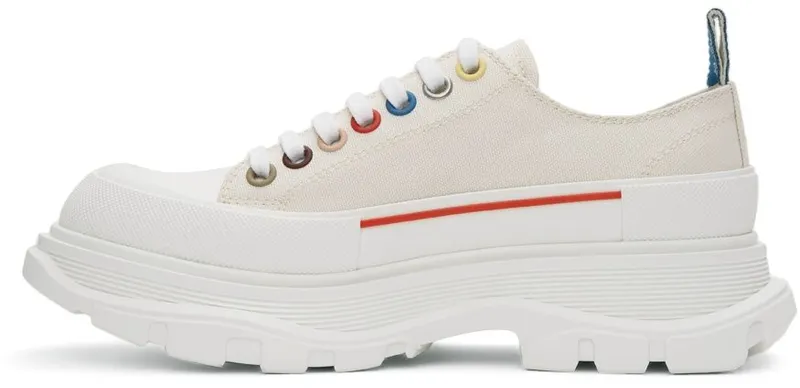 Alexander McQueen Off-White Tread Slick Low Sneakers (604257W4MVG)