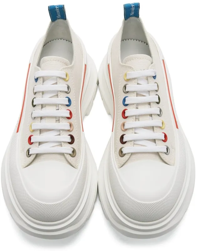 Alexander McQueen Off-White Tread Slick Low Sneakers (604257W4MVG)
