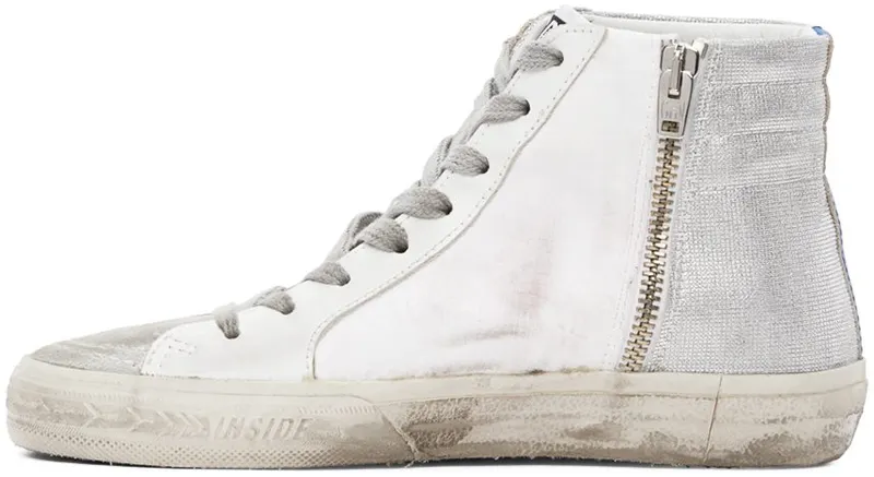 Golden Goose Pink & Silver Slide Sneakers (F00116.F001050.80806)