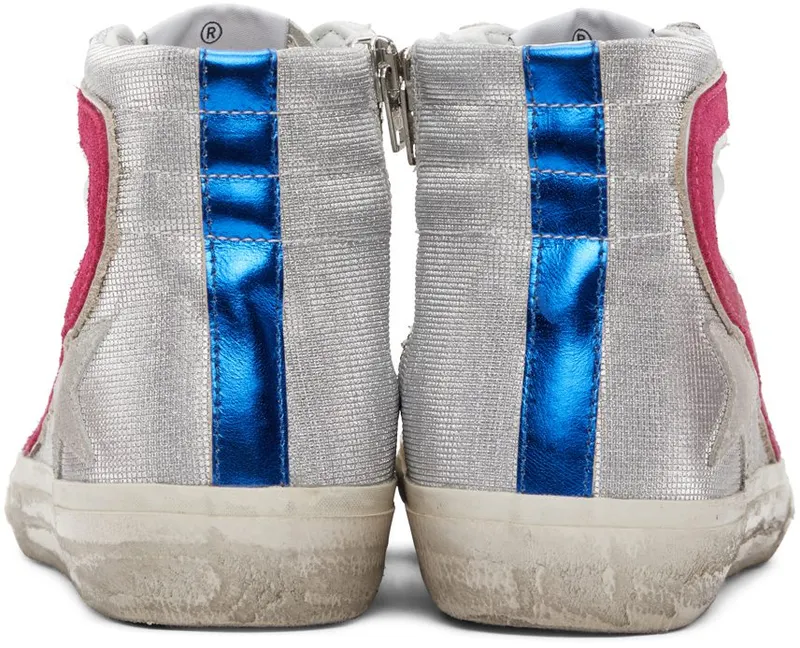 Golden Goose Pink & Silver Slide Sneakers (F00116.F001050.80806)
