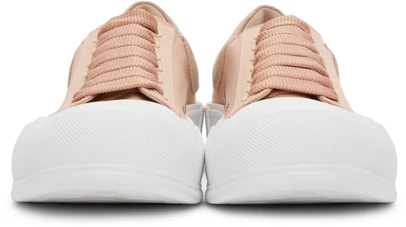 Alexander McQueen Pink Deck Lace Plimsoll Sneakers (654593W4PQ1)