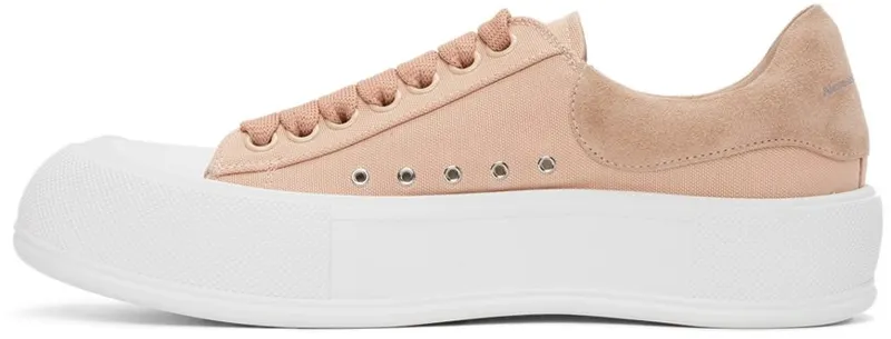 Alexander McQueen Pink Deck Lace Plimsoll Sneakers (654593W4PQ1)