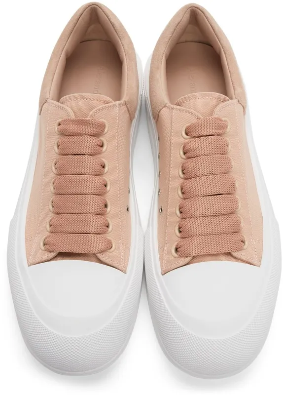 Alexander McQueen Pink Deck Lace Plimsoll Sneakers (654593W4PQ1)