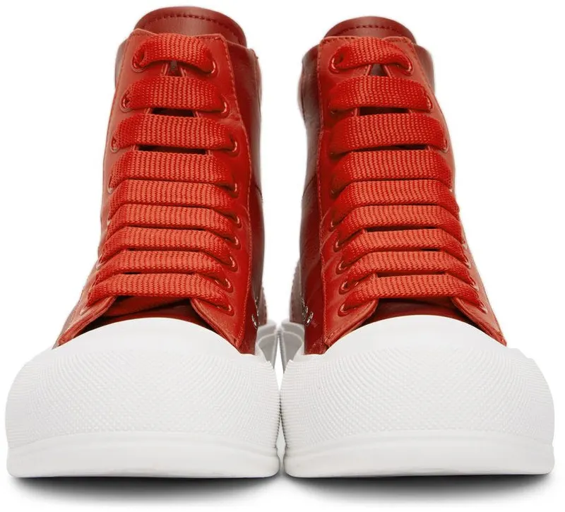 Alexander McQueen Khaki Deck Plimsoll High Sneakers (682401WIB64)