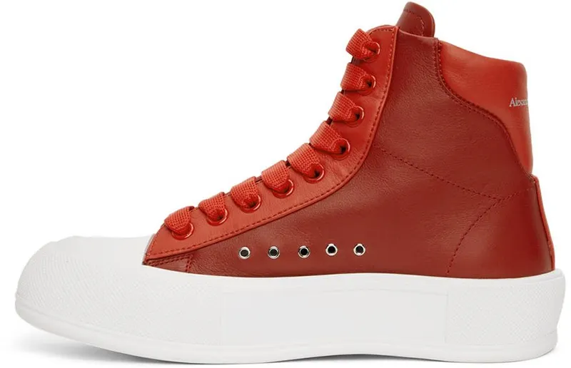 Alexander McQueen Khaki Deck Plimsoll High Sneakers (682401WIB64)
