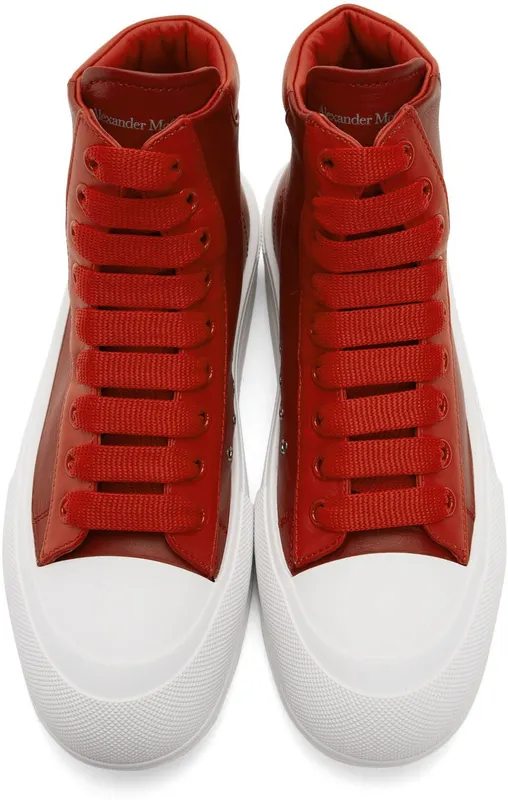 Alexander McQueen Khaki Deck Plimsoll High Sneakers (682401WIB64)