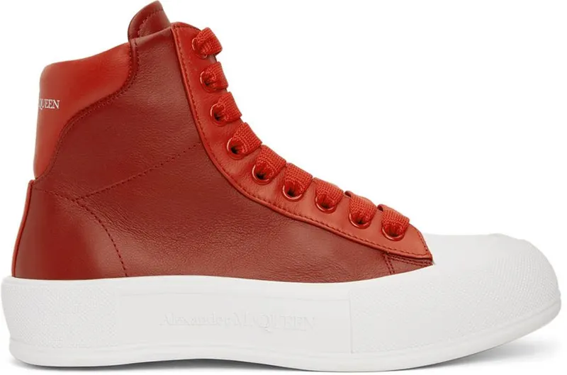 Alexander McQueen Khaki Deck Plimsoll High Sneakers (682401WIB64)