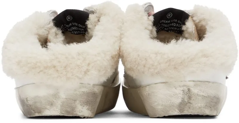 Golden Goose SSENSE Exclusive White & Brown Shearling Super-Star Sneakers (GWF00110.F000798.80194)