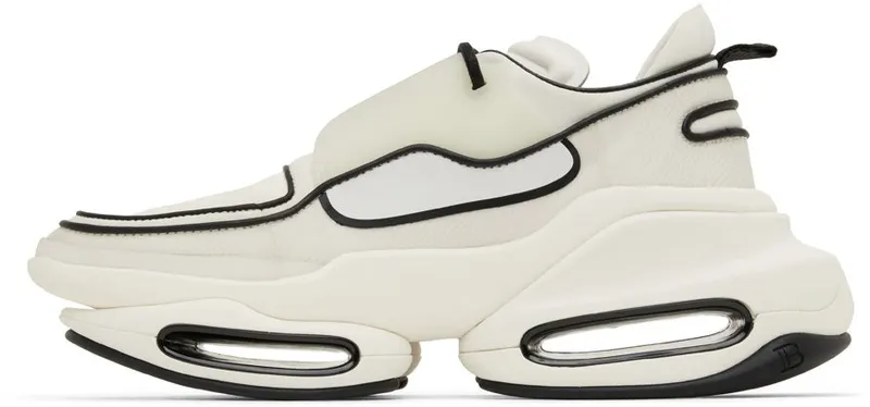 Balmain White & Pink B-Bold Sneakers (XN1VI541TSNH)