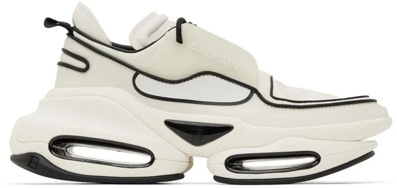 Balmain White & Pink B-Bold Sneakers (XN1VI541TSNH)