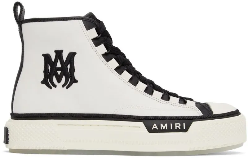 AMIRI White & Black M.A. Court High Sneakers (PS22MFS015-111)
