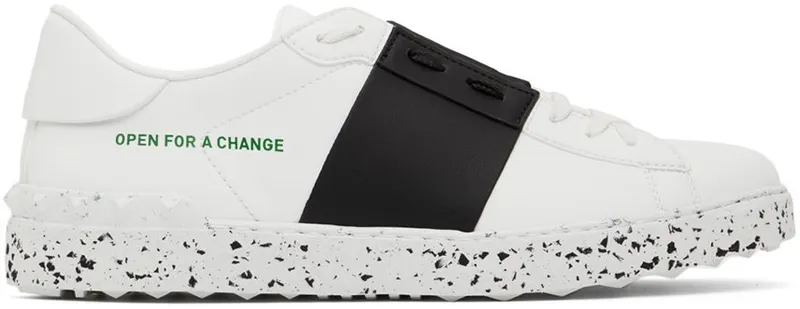 Valentino Garavani White & Black Open For A Change Sneakers (XY2S0830PUD)