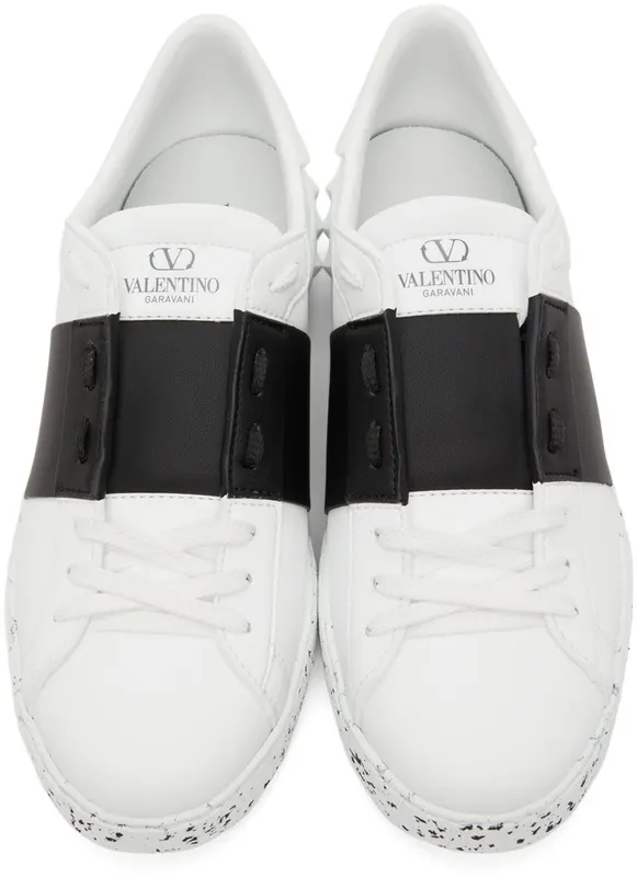Valentino Garavani White & Black Open For A Change Sneakers (XY2S0830PUD)