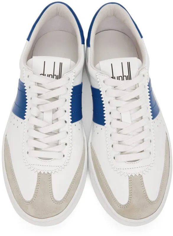 Dunhill White & Blue Court Legacy Sneakers (DU22R1340D3122)