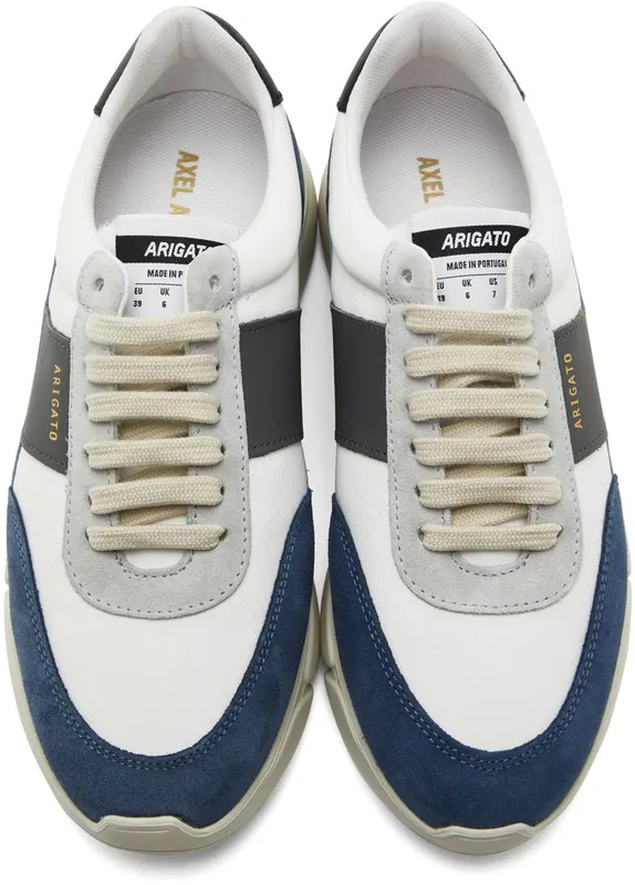 Axel Arigato White & Blue Genesis Vintage Sneakers (27574)