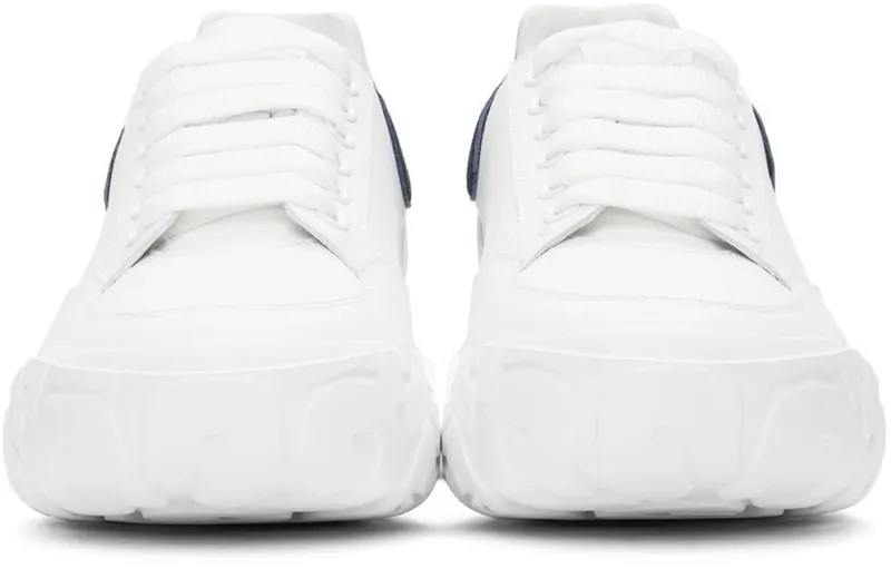 Alexander McQueen White & Blue New Court Sneakers (634619WIA9A)