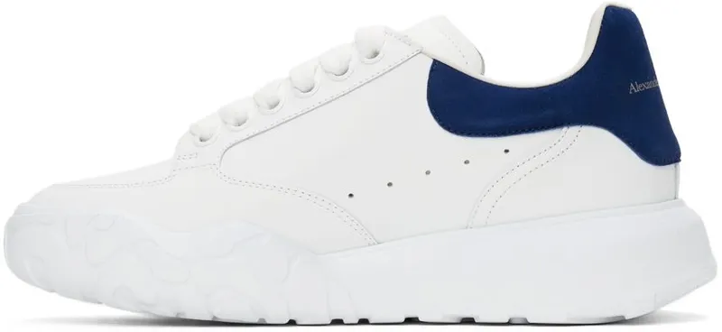 Alexander McQueen White & Blue New Court Sneakers (634619WIA9A)